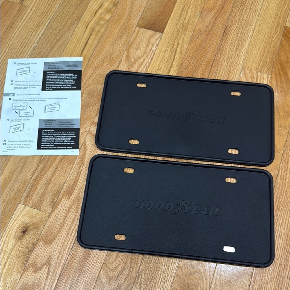 2 Black Good Year License Plate Frames NWT